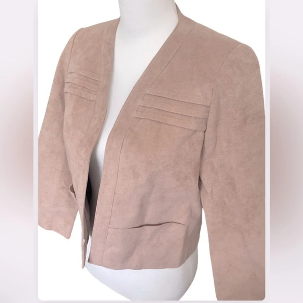 Vintage Samuel Robert by Peter Hatsi Androu Blush Pink Suede Like Blazer Jacket - Picture 1 of 12